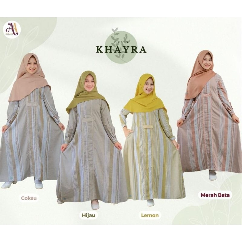 Gamis Anak Remaja Couple Dewasa Mom || Baju Muslim Muslimah Khayra