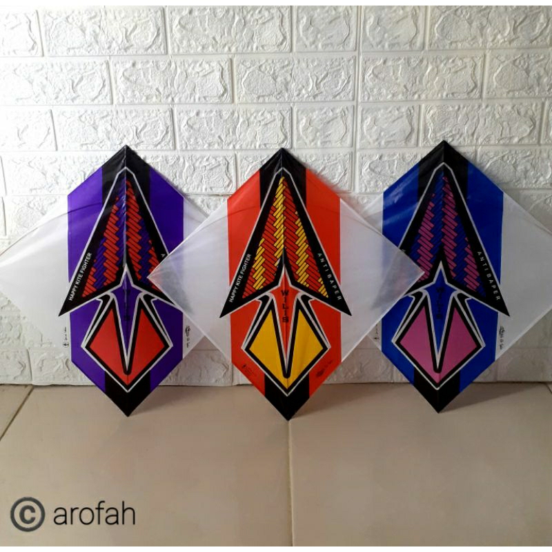 (MINIMAL 10 LAYANGAN) Layangan Sukhoi Pipin Tatto 3 Warna Premium Original