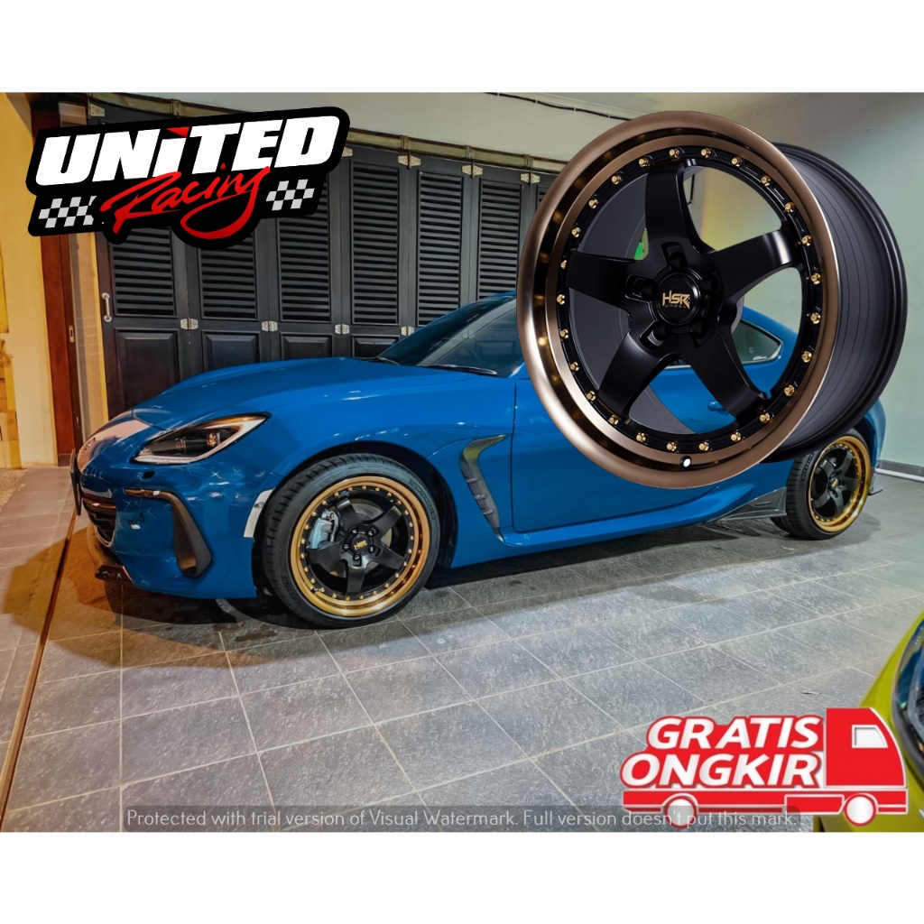 VELG RACING PALANG 5 R18 HSR BOB HITAM PELEK CELONG MOBIL TOYOTA GR86 FT86 PELEK JDM