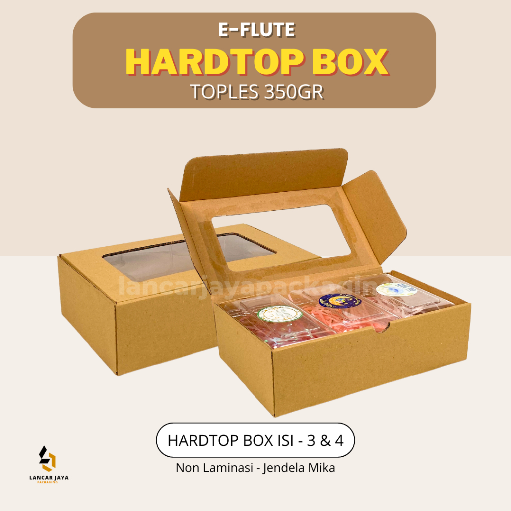

Box Toples Hardtop 350 gr Isi 3 4 Kardus E-Flute Kotak Hampers 25x15x7 30x17x7 cm