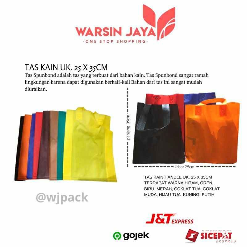 

TAS KAIN SPUNBOND Uk. 25x35cm - tas kain - premium