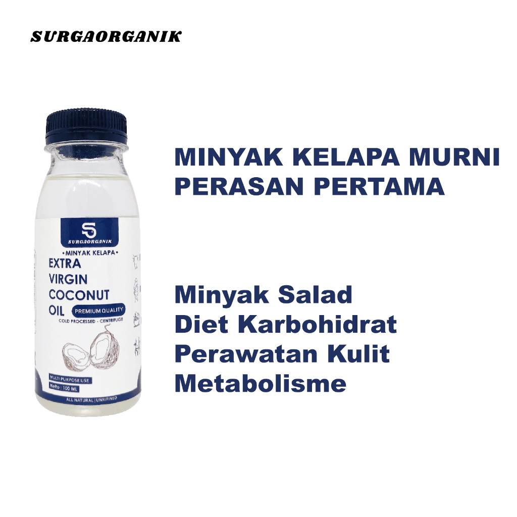 

Minyak EVCO VCO SURGAORGANIK Premium Quality 100ml Extra Virgin Coconut Oil / Minyak Kelapa Murni