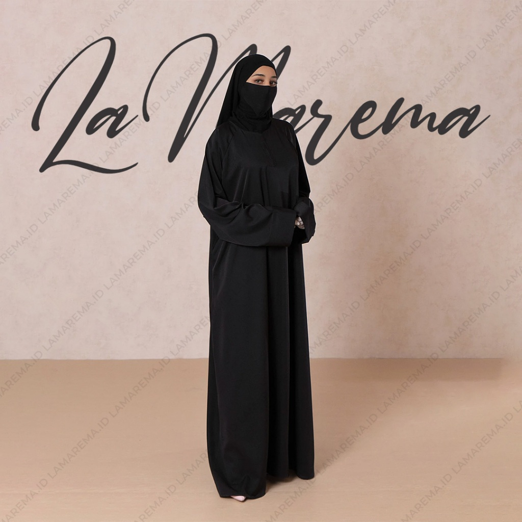 Dress Gamis Umroh Abaya Premium Polos Hitam Syar'i Wudhu Friendly