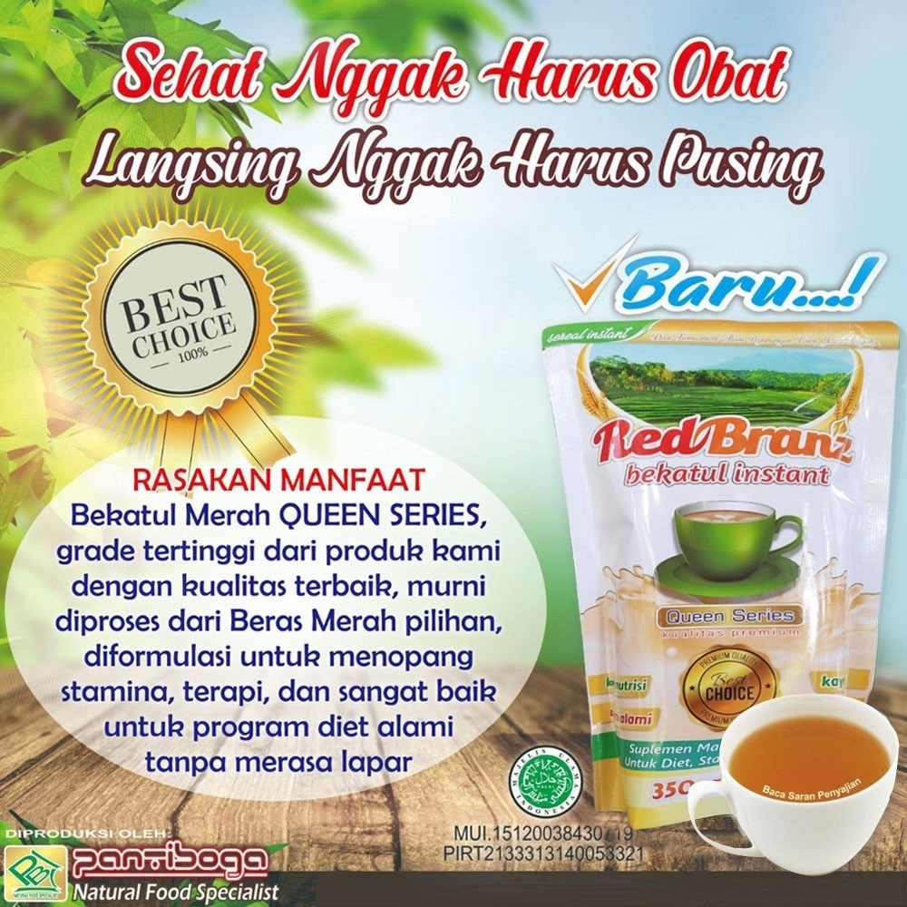 

Bekatul Beras Merah Premium Red Branz Queen Series 350 Gram