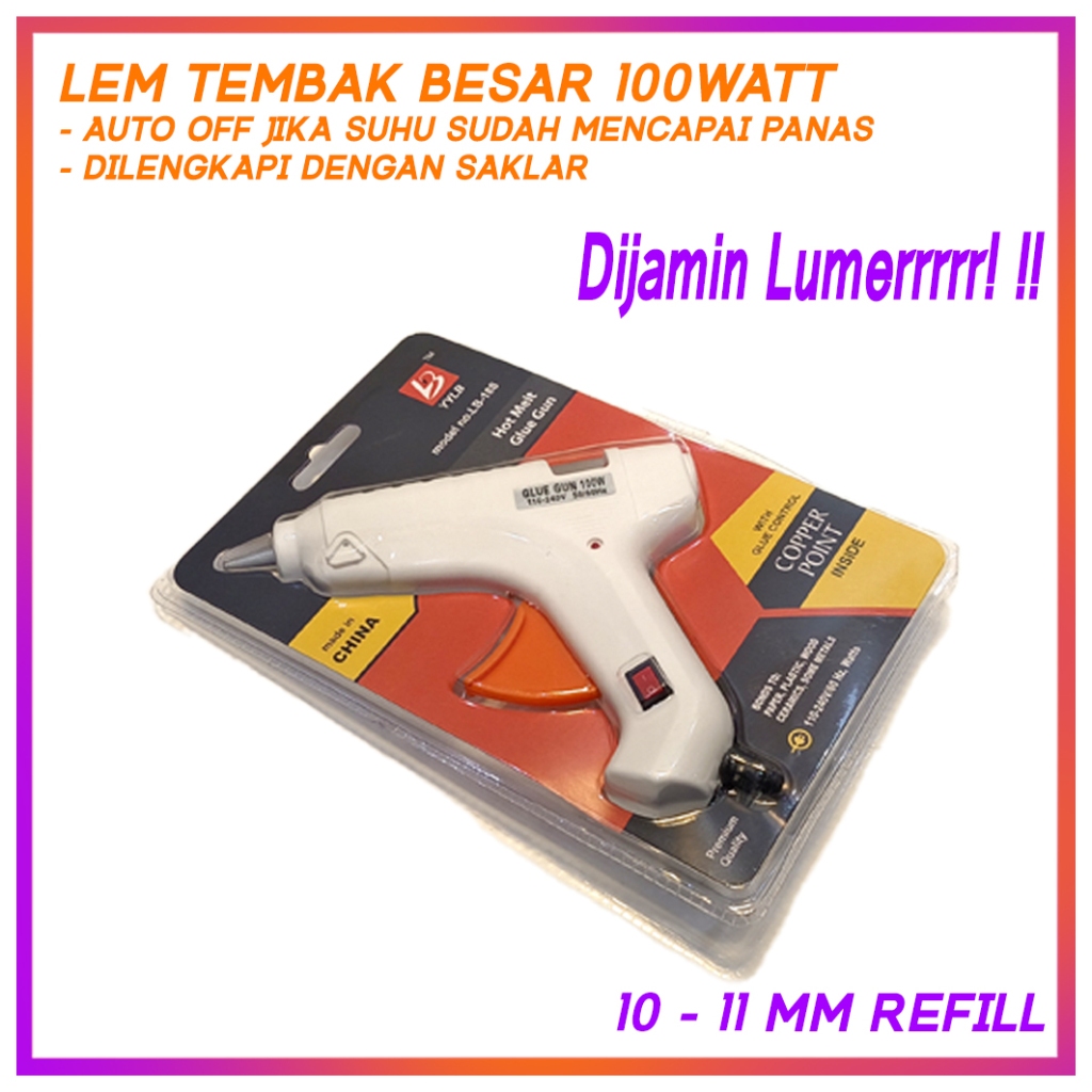Alat Lem Tembak Bakar Glue gun 100W 100Watt Hot Melt Glue Gun BESAR Panas BAGUS