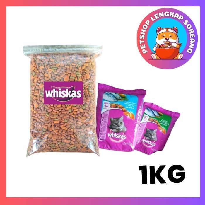 whiskas repack 1kg makanan kucing kering whiskas