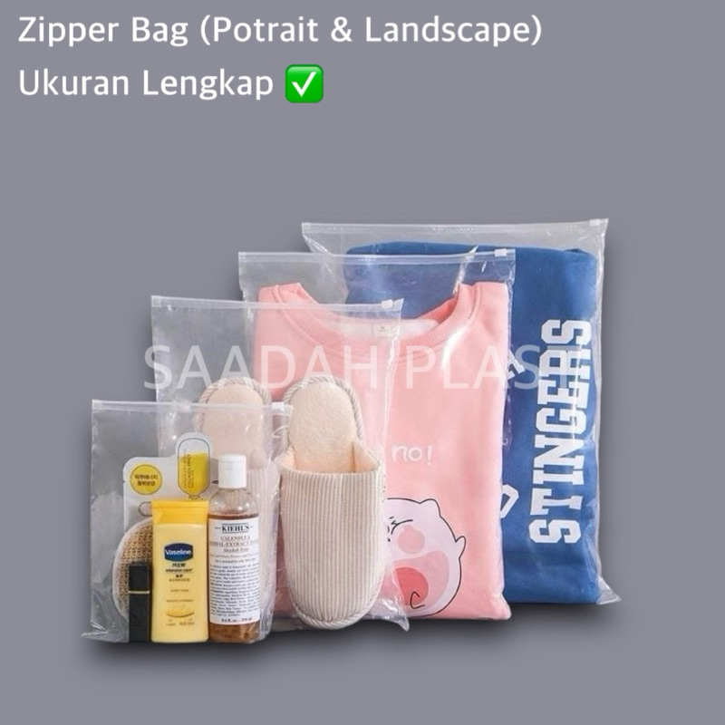 Zipper bag transparant / zipper storage bag landscape potrait / zipper travel pouch / travel pouch
