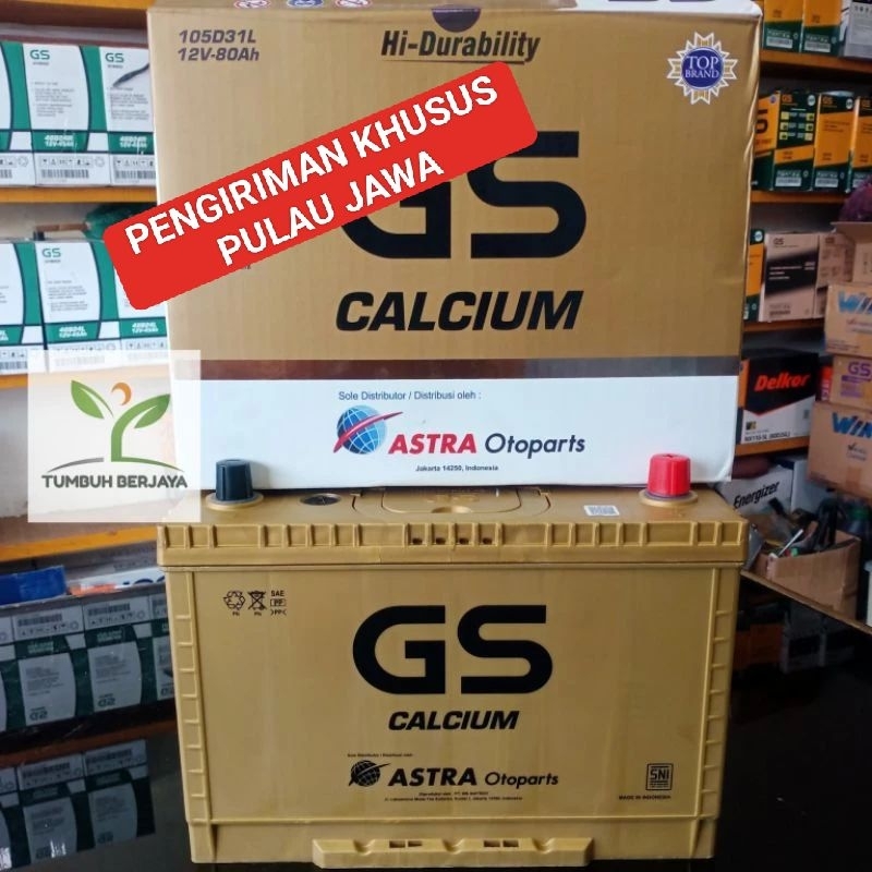 ORIGINAL Aki Mobil MF GS CALSIUM 105D31L untuk PAJERO, FORTUNER DIESEL