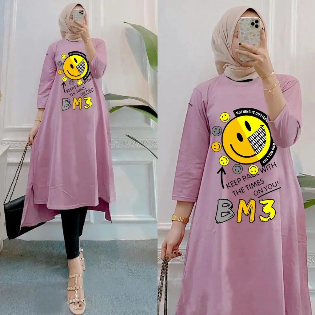 Baju Wanita Korean Style Yurika Midi Dress BO Size S M L XL XXL 3XL Lingkar Dada 90-130 cm Bahan Kao