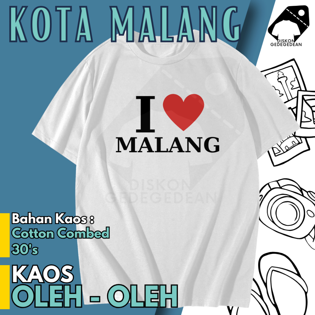 Diskongedegedean Kaos Souvenir Kota Malang Baju Tshirt Oleh Oleh Wisata Malang City Dewasa Anak Bany
