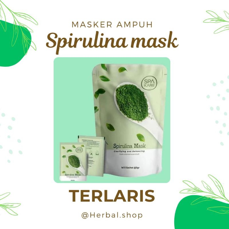 New Speaker Spirulina mask Tiens//membantu merawat kulit berjerawat (isi Sachet)