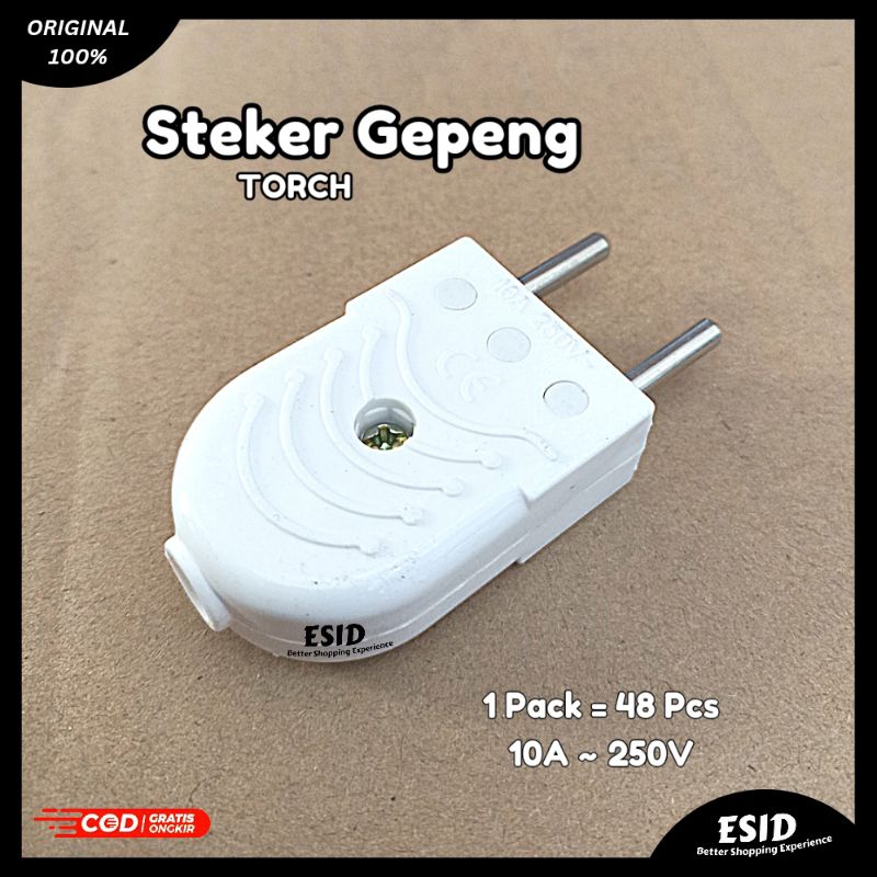 Torch Steker Gepeng SNI | Steker Pipih | Colokan Listrik Gepeng / Pipih | Premium Quality