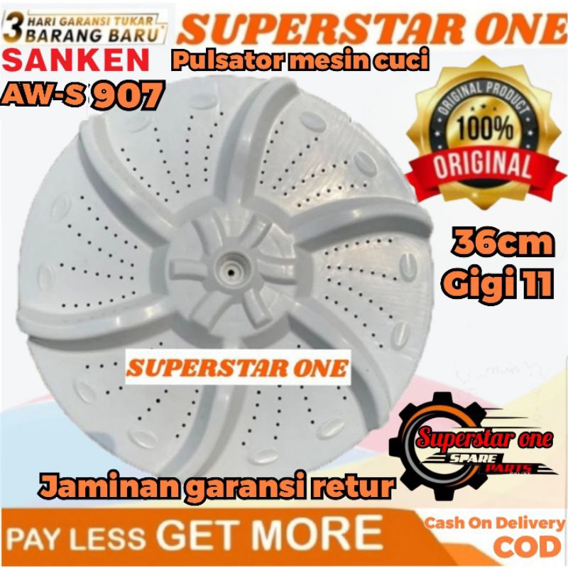 pulsator mesin cuci Sanken AW-S 907 DIAMETER 36CM AS GIGI 11