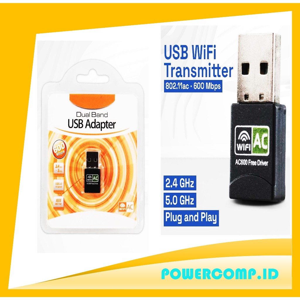 EASYIDEA 600Mbps USB Wifi Adapter Wifi Adapter Penangkap Sinyal Wifi untuk Komputer Laptop Notebook
