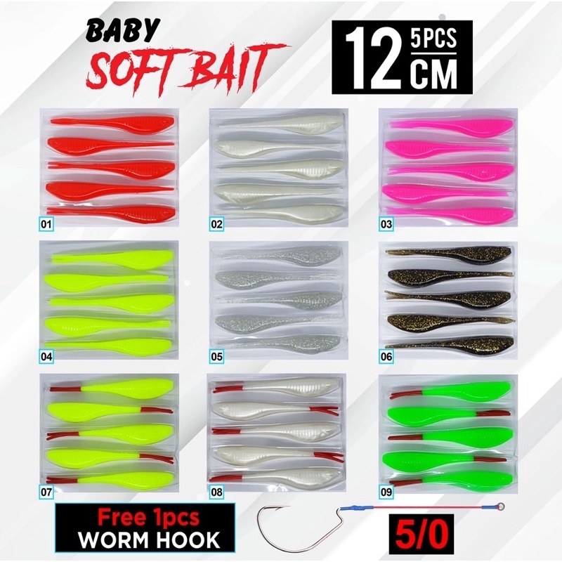 Softlure Baby Silencer 12 cm 10 Gram Bukan Ozmy Jerkbait WTD Umpan untuk Gabus Toman Free 1 Mata Kai