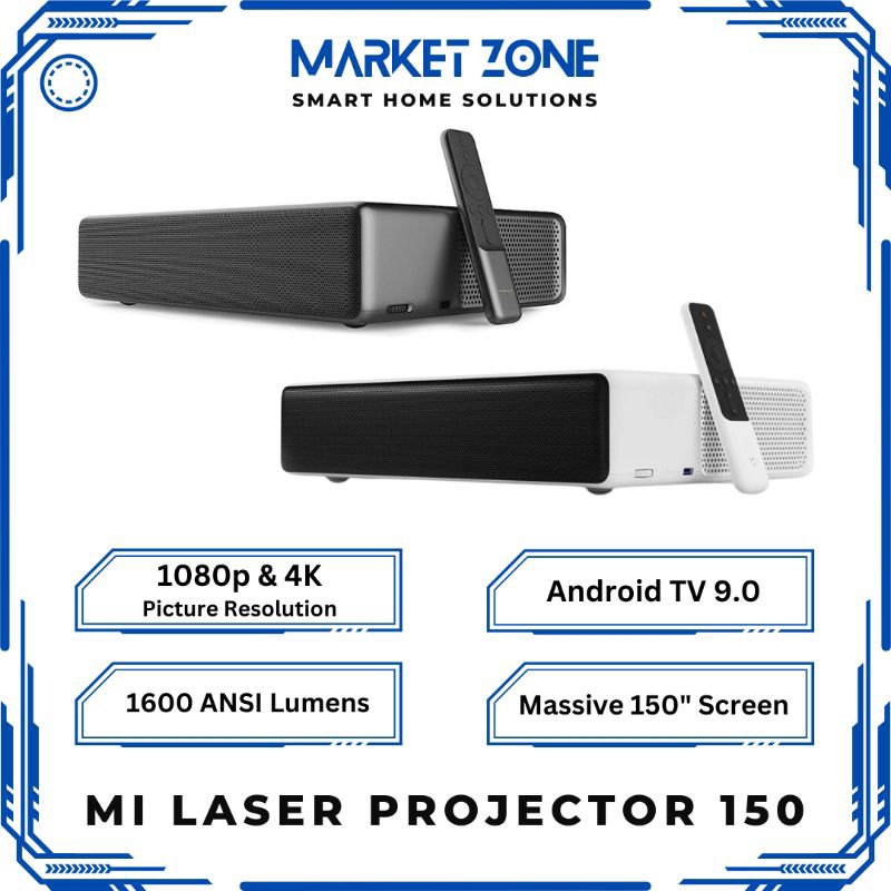 Mi Laser Projector 4K 150 inch Smart Projector 1080p FHD 1600 ANSI Lumens Android TV