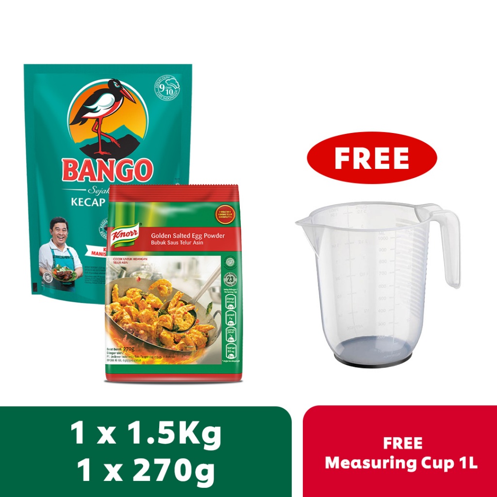 

Bango Kecap 1.5Kg + Knorr Salted Egg 270G Free Measuring Cup 1L