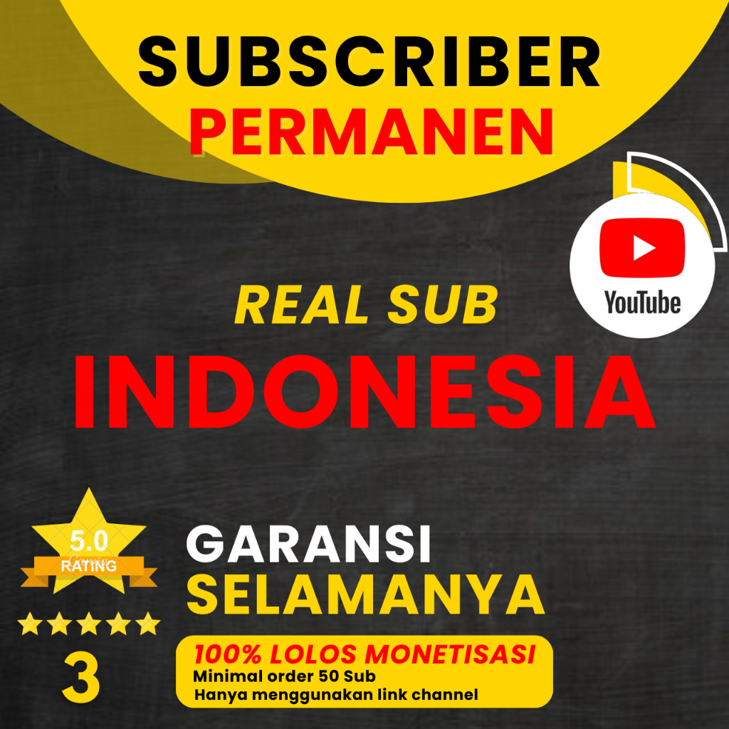 JASA SUBSCRIBER PERMANEN YOUTUBE UNTUK MONETISASI