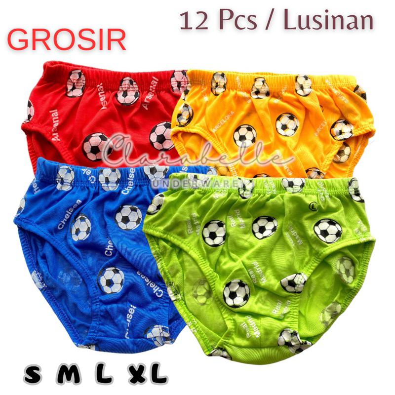 12 PCS  CELANA DALAM ANAK MOTIF BOLA BALL GROSIR LUSINAN