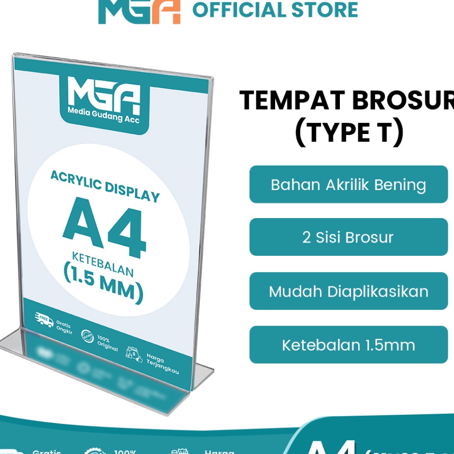 

Terbaru 33 TEMPAT BROSUR A4 15MM PORTRAIT 2 SISI TENT HOLDER TENT CARD STAND AKRILIK