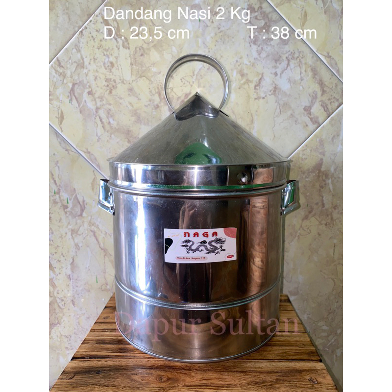 Dandang Nasi 2 Kg Stainless Dandang Nasi Sabluk Dandang Kukus Panci Kukus