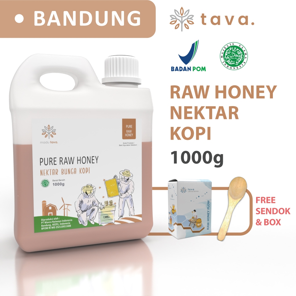 

Madu Asli Murni 1kg Tava Grade A Nektar Kopi 100% Alami Pure Natural Raw Honey