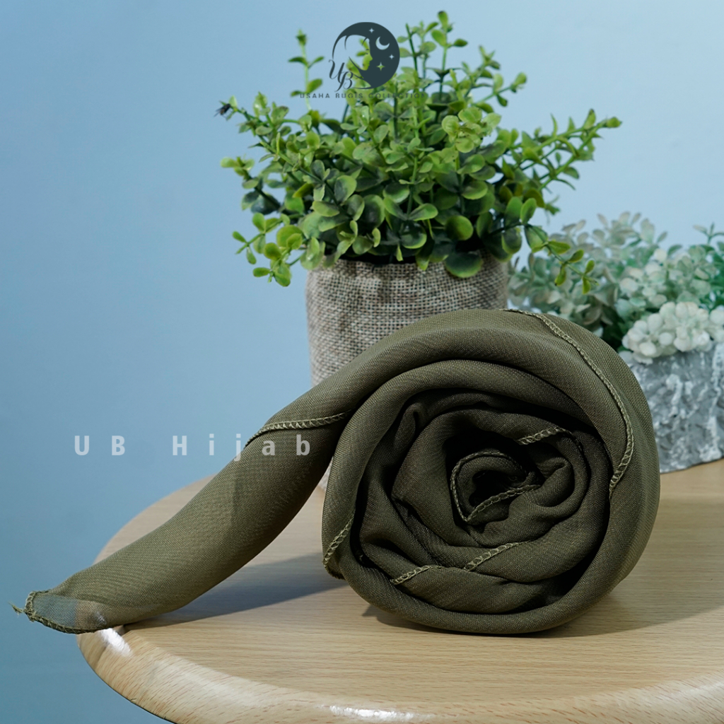 HIJAB - JILBAB Segi Empat Bella Square  Warna Olive (Termurah)