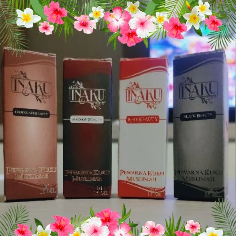 INAKU Inai Kuku Muslimah | Inai Kuku HALAL Sah Untuk Wudlu dan Sholat | Maroon Beauty - Red Beauty -