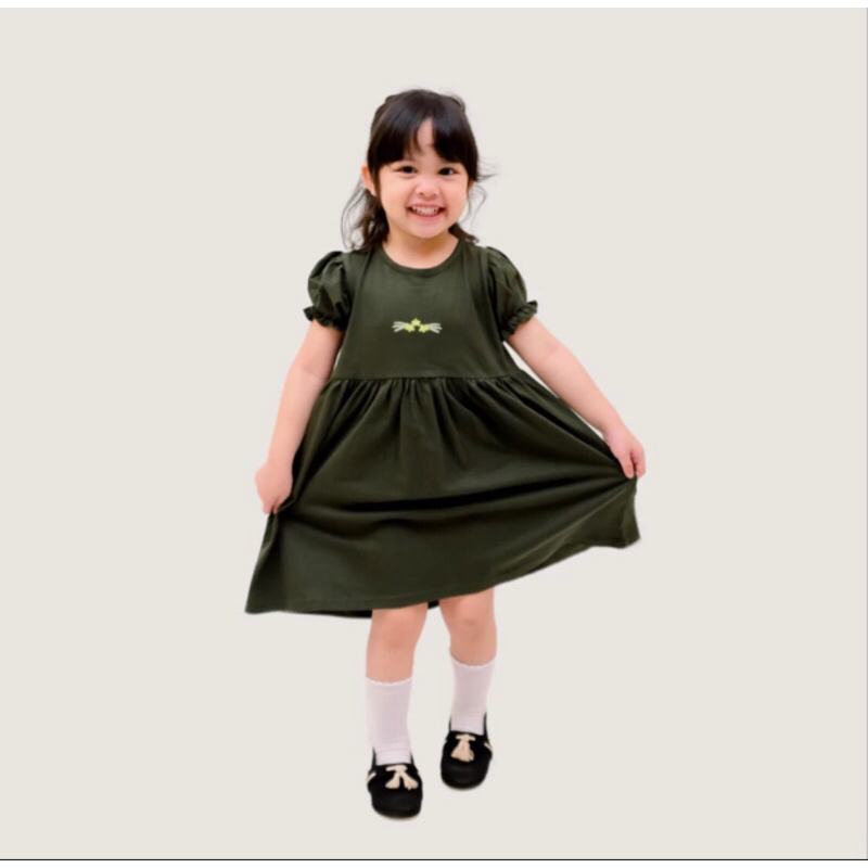 MKD AYANA DRESS by CAHBOCAH / DASTER ANAK BAHAN KAOS ADA BORDIR
