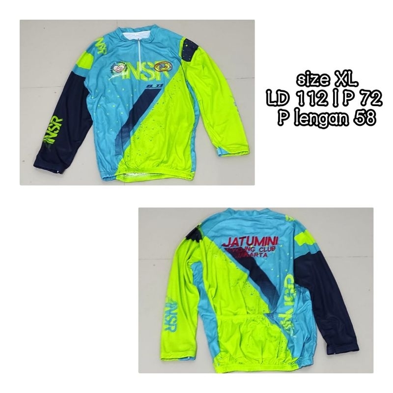Baju jersey sepeda lengan panjang ANSR sz XL, preloved, like new