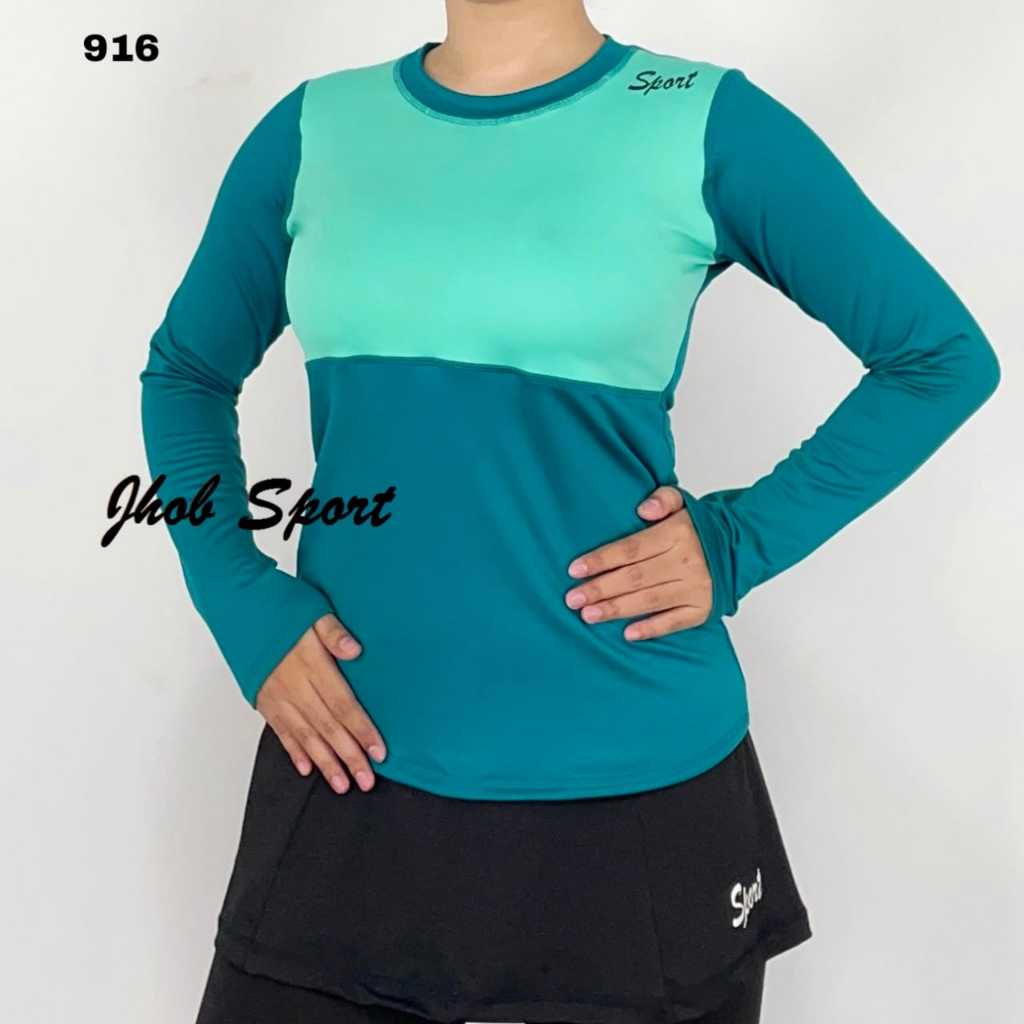 Kaos Senam Wanita Lengan Panjang/Baju Olahraga Wanita/Baju Panjang Muslimah/Baju Renang/Gym/Aerobiuc