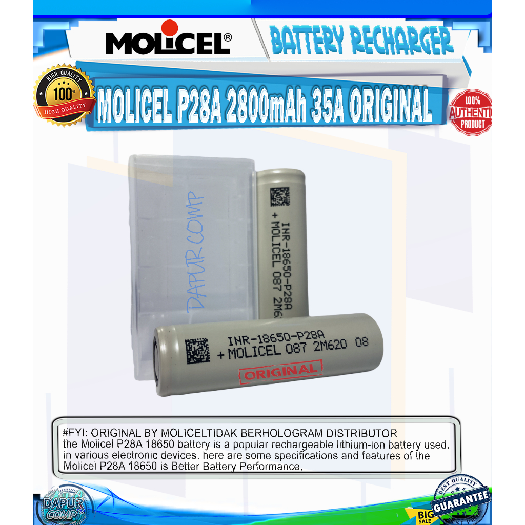 MOLICEL P28A 2800mAh 35A BATTERY ORIGINAL MOLICEL