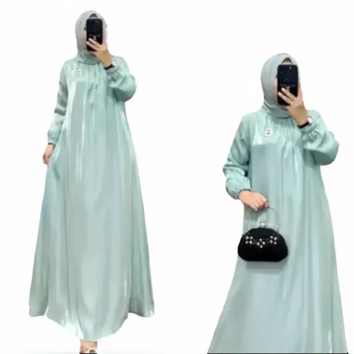 Zhm_fashion Gamis Terbaru Shimmer Silk Premium Jumbo Maxi ( ELISHA ) Baju Muslim Perempuan Tangan Ba