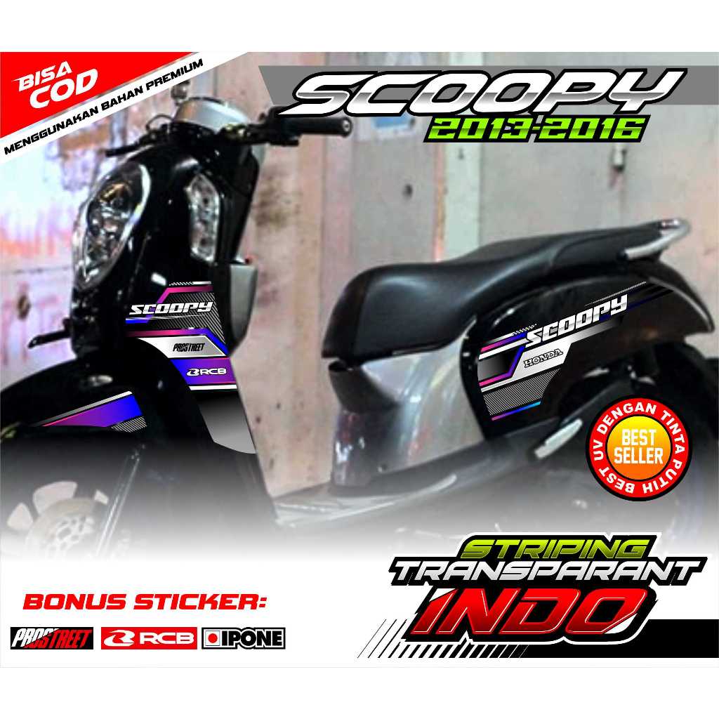STRIPING VARIASI HONDA SCOOPY 2013 - 2016 / STICKER LIST MOTOR SCOOPY 2013 - 2016