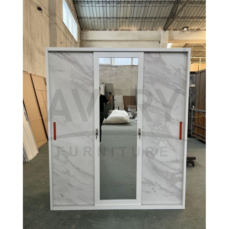 Lemari besi sliding 3 Pintu Cermin Kunci SLSW 1600 AS