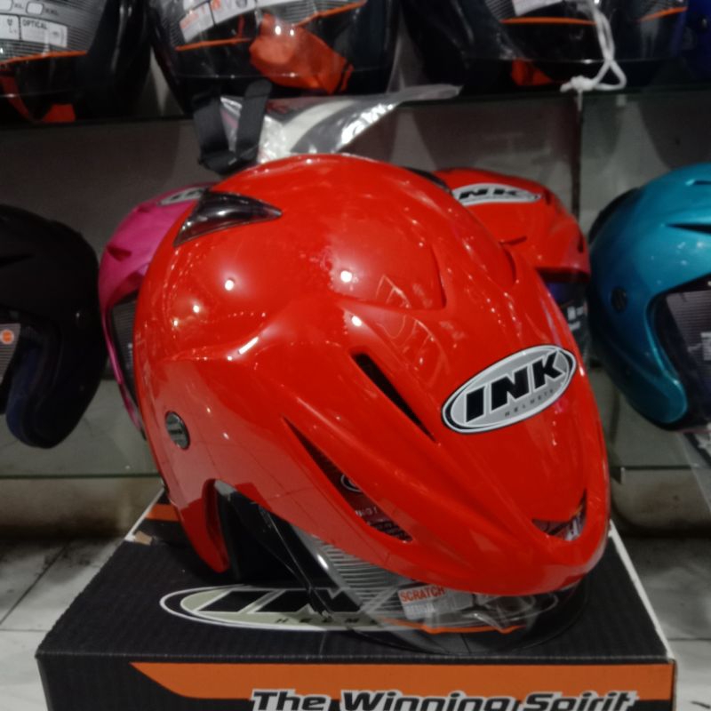HELM INK CX-22 SPORT SOLID - FIRE RED || INK CX-22 ORIGINAL || HELM OPEN FACE
