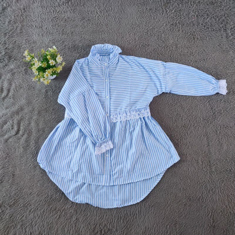 Atasan Tunik salur, atasan blouse, kemeja salur