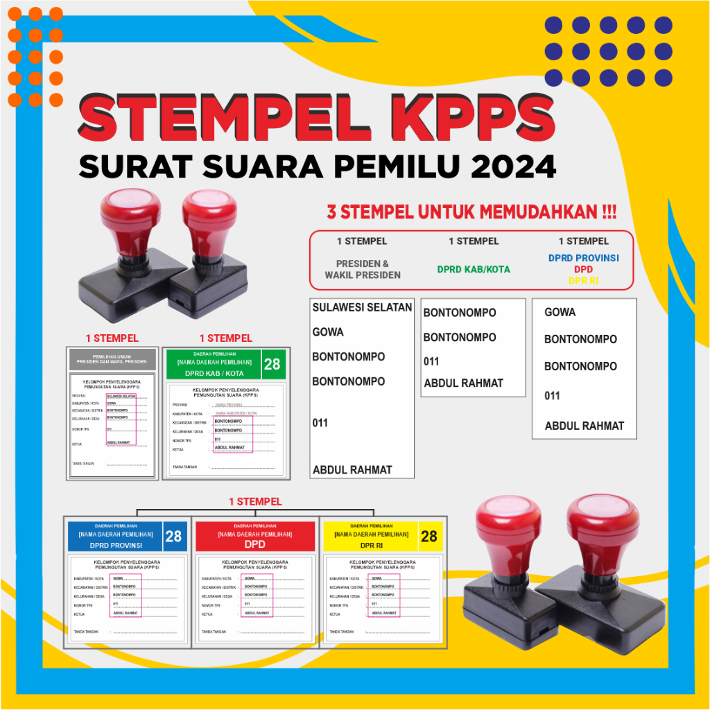 

CETAK STEMPEL KPPS SURAT SUARA PEMILU CETAK STEMPEL CALEG