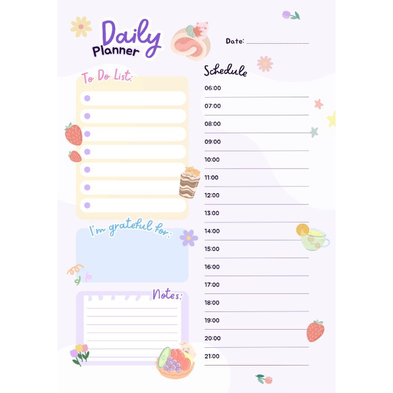 

Daily Planner / Rencana Harian / Kertas Binder / Isi Binder / Binder B5 / Binder A5