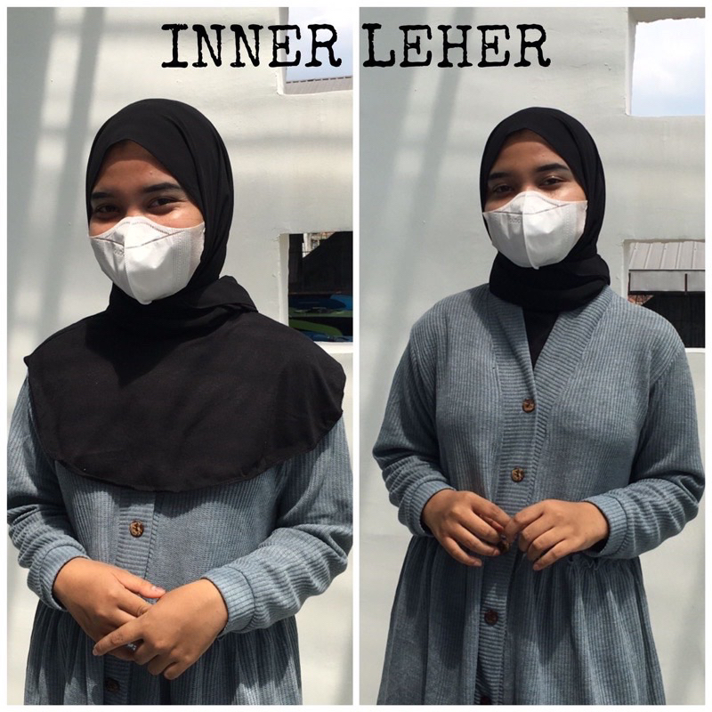 inner leher MANSET LEHER BAHAN KAOS RAYON dalaman daleman jilbab hijab