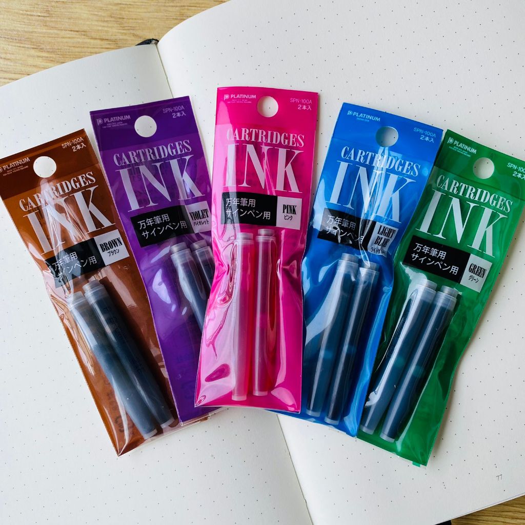 

PLATINUM Fountain Pen Ink Cartridge Pack Of 2/ Tinta Fountain Pen