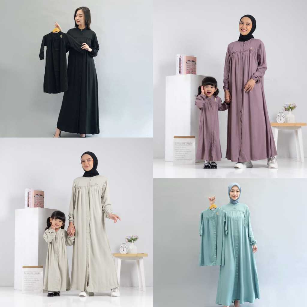 Wiriwiri Gamis couple ibu dan anak bahan rayon twill premium