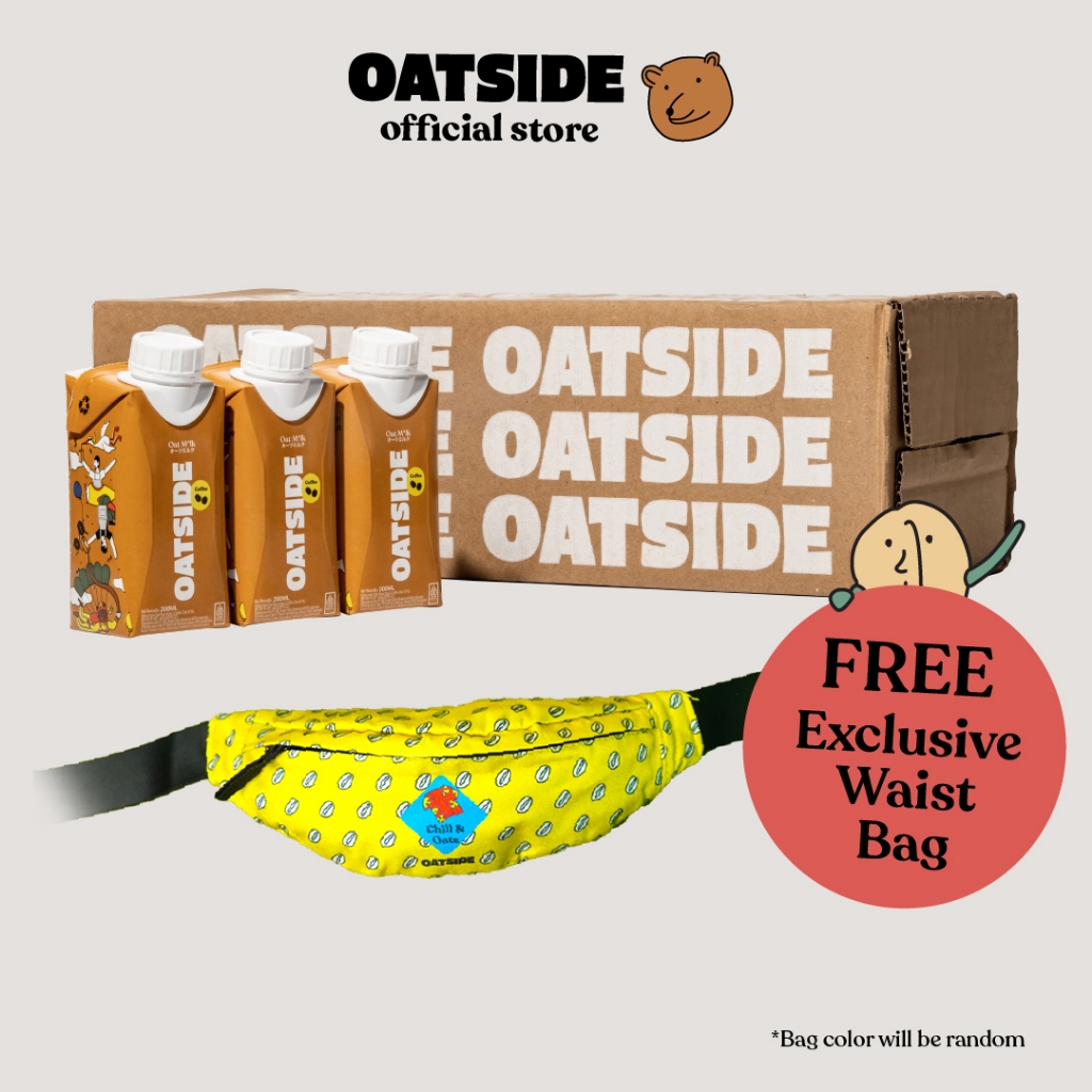 

OATSIDE Mini Cap Oat Milk Coffee 200ml (24 Pcs)(Kemasan Tutup Botol) FREE Waist Bag | Susu Rasa Kopi