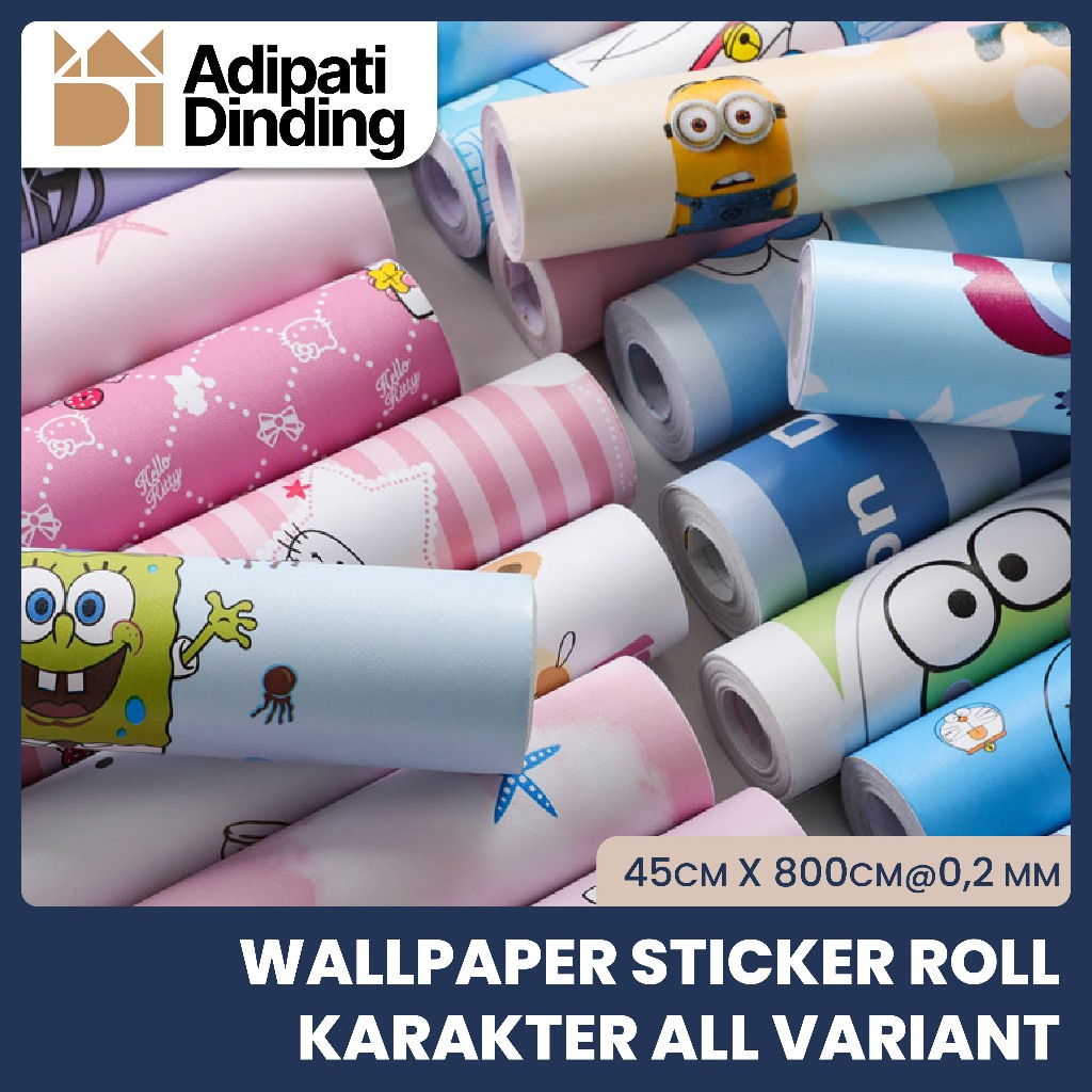 Wallpaper Dinding Karakter All Variant, Karakter Doraemon, Stiker Dinding Keropi, Hello Kitty, Tayo