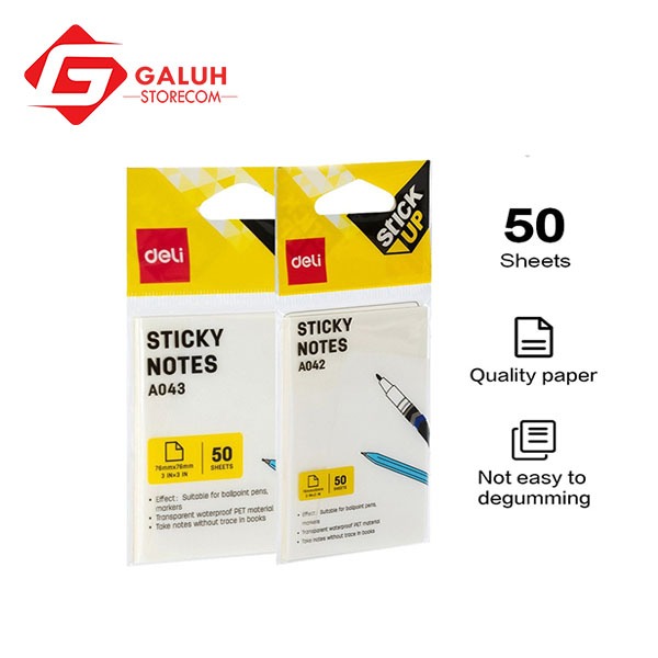 

Deli Transparent Sticky Notes / Memo Tempel Transparan