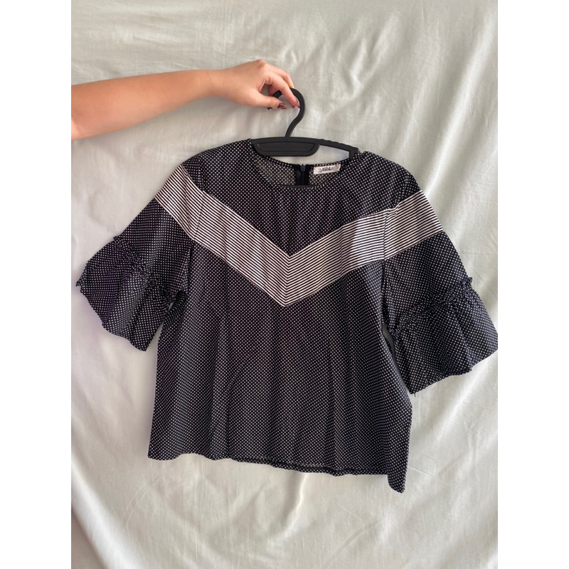 BAJU ATASAN WANITA BLOUSE BIRU NAVY