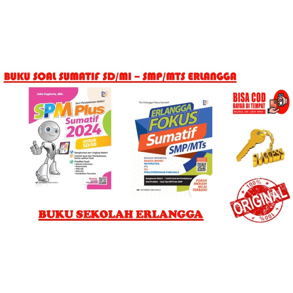 BUKU SOAL SPM PLUS SUMATIF US SD/MI 2024 | ERLANGGA FOKUS SUMATIF SMP/MTS | BEST SELLER