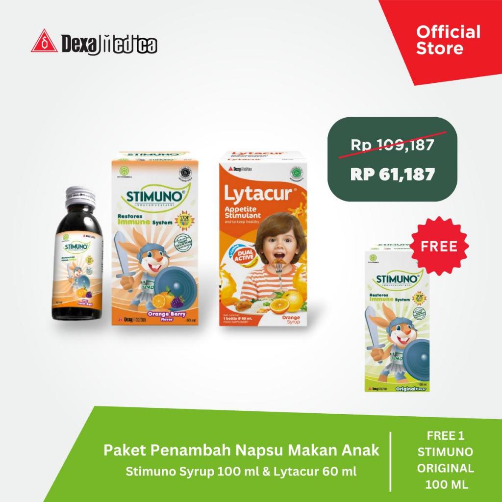 Paket Penambah Nafsu Makan Anak (Stimuno Sirup 100 ml &amp; Lytacur 60 ml) - FREE Stimuno Sirup 100 ml