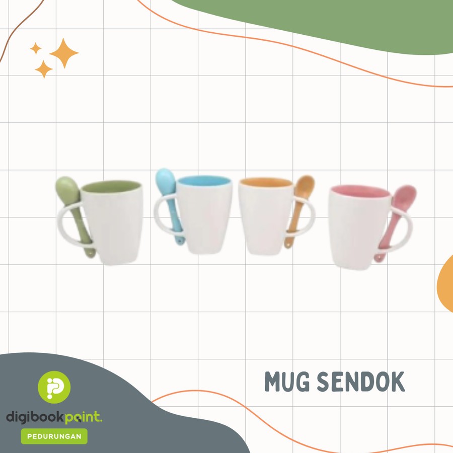 Mug Sendok Custom - Cetak Mug Sendok Satuan - Tanpa Dus