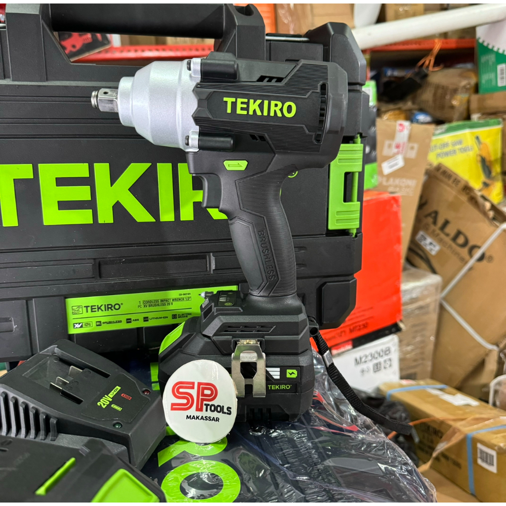 MESIN IMPACT WRENCH CORDLESS CAS BATERAI 20V TEKIRO XV BRUSHLESS